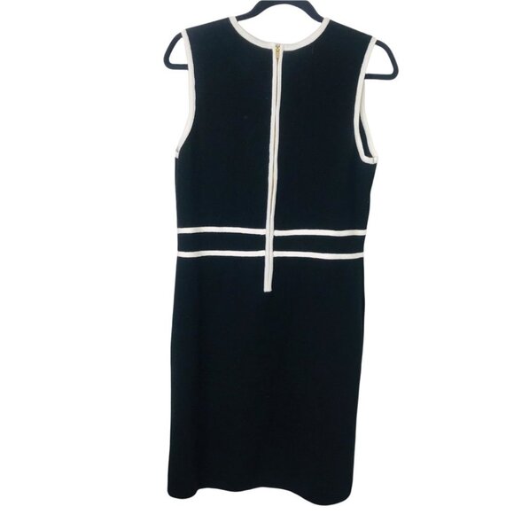 Jessica Black And White Minimalist  Sleeveless Knit fitted Midi Dress women M - Picture 13 of 15